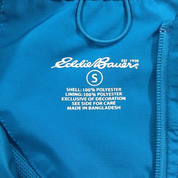 Eddie Bauer Womens S Teal Packable 100% Polyester Full Zip Lightweight Hoodie - Picture 7 of 10